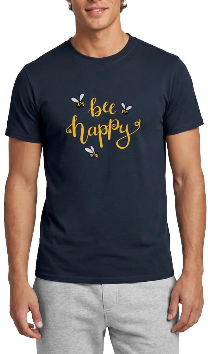 Bee Happy Gelukkige Bijen T-Shirt Heren