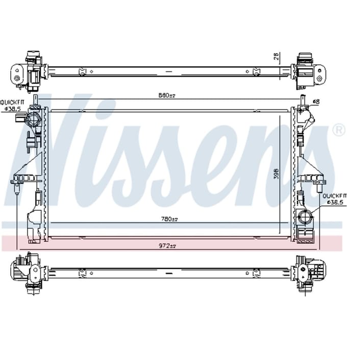 Radiator, motorkoeling NISSENS 606170