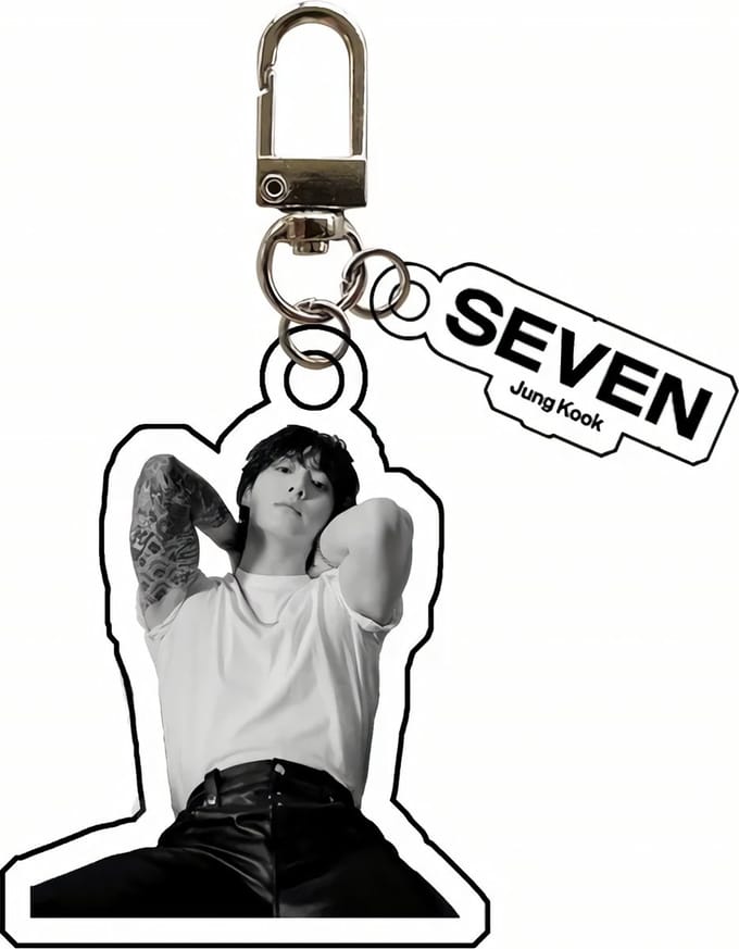 Kpop BTS BB JUNG KOOK SEVEN Plastic Acrylic Keychain variant 1 [Sleutelhanger]