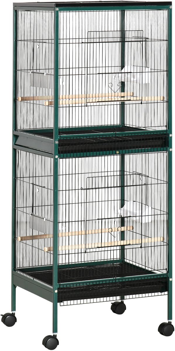 PawHut-Vogelkooi-Acier-51,5x50x140cm-Vert