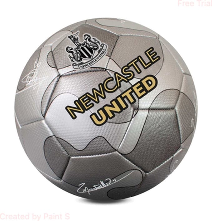 Newcastle United voetbal - 32 Panel Camo - met handtekeningen - maat 5