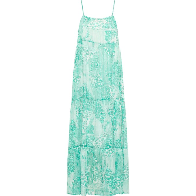 IZIA Maxi jurk Dames Groen Wit
