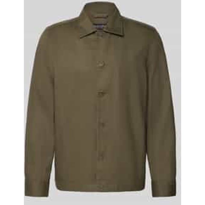 regular fit overshirt van mix van lyocell en linnen en katoen