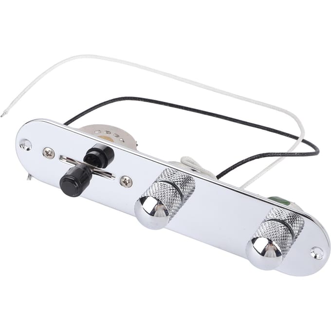 Circuit Imprimé de Guitare Électrique Assemblage de Commande 3 Voies Remplacement Métallique avec 2 Vis white