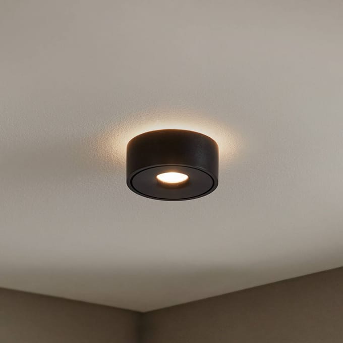 Arcchio - LED plafondlamp - 2lichts - Aluminium - H: 5.5 cm - zwart - Inclusief lichtbronnen