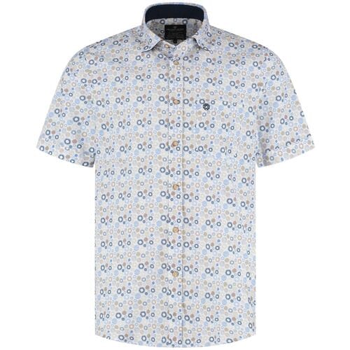 Fellows United Fellows United Overhemd Korte Mouw Galaxy Mid Blue  3XL
