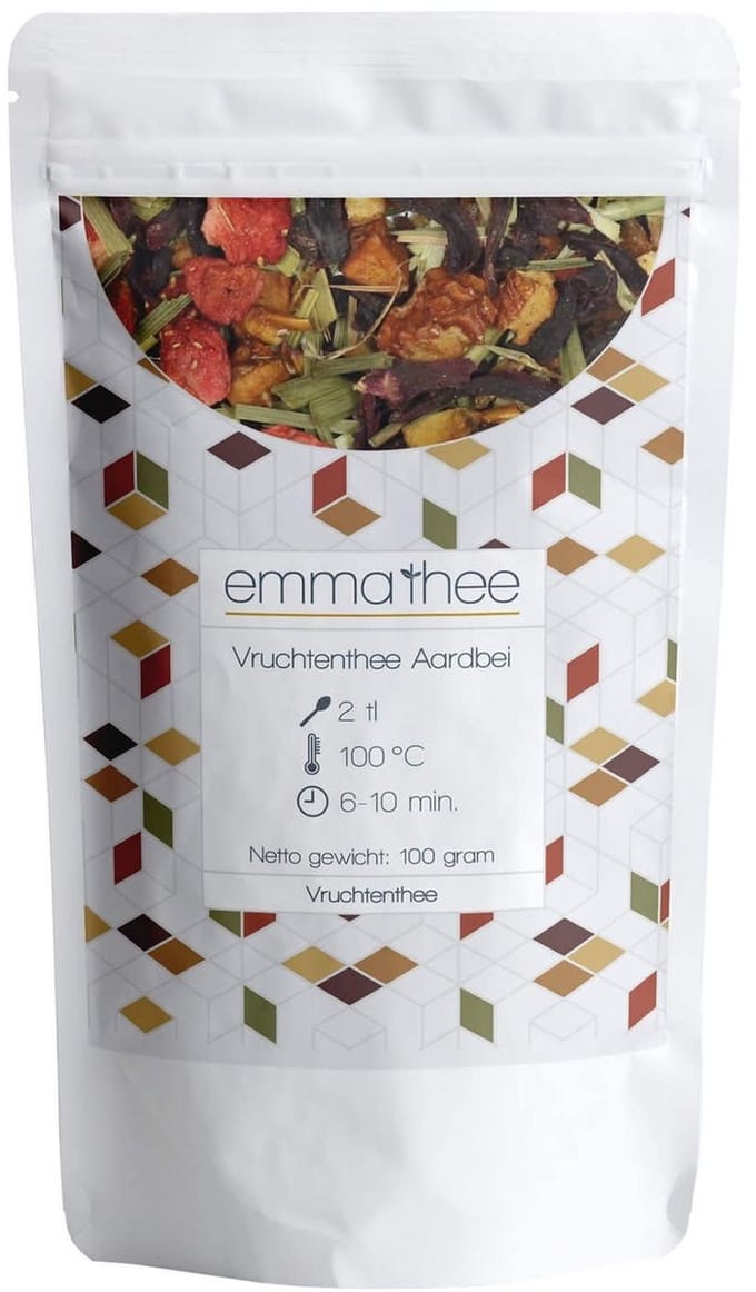 Vruchtenthee Aardbei 100 Gram - Losse Thee - Puur & Natuurlijk - Zoet & Fruitig