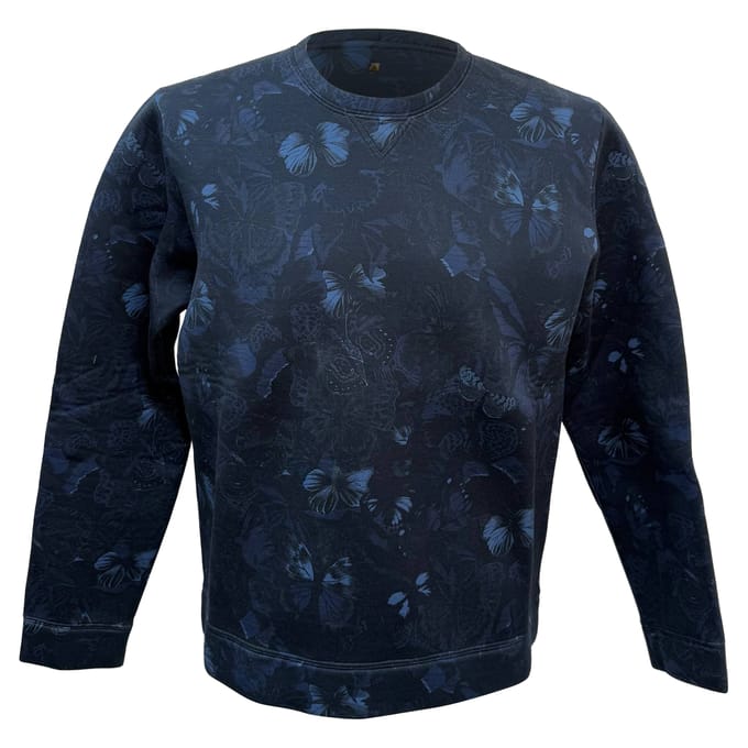 Valentino Neopreen Vlinder Sweatshirt in Marineblauw Katoen