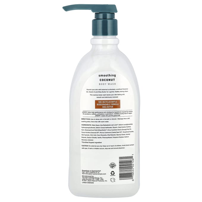 Gladmakende Body Wash, Kokosnoot, 887 ml(30 fl oz) white