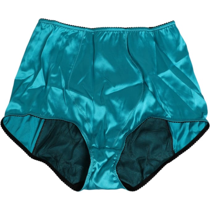 Dolce & Gabbana Aqua Groene Satijnen Hoge Taille Ondergoed