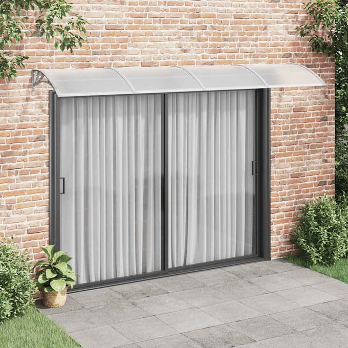 vidaXL - Deurluifel - 350x75 - cm - polycarbonaat - grijs - en - transparant