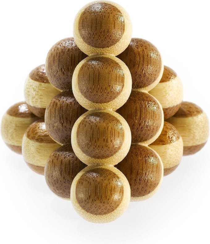 Eureka 3D Bamboo Brain Puzzle Cannon Balls 3D Puzzels