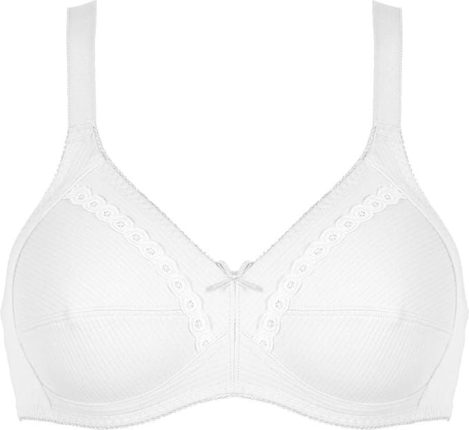 Naturana 100% katoenen soft BH zonder beugels maat 75F wit