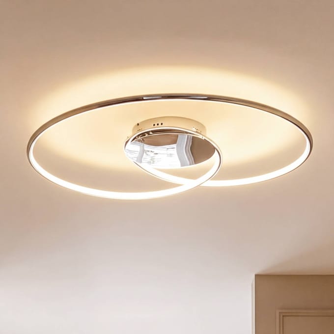 Lindby LED plafondlamp Joline, Ø 74 cm, chroomkleurig, metaal