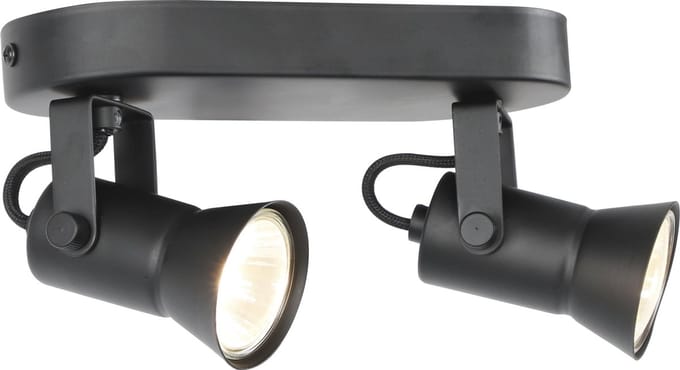 KARWEI - Spot Mic - Mat zwart 2-lichts - GU10, IP20, 2x max 50W - 28x8x10 cm