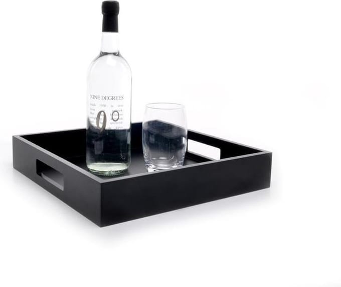 XLBoom Dienblad Zen Small - In Hout - Zwart - 32 × 32 × 6 cm