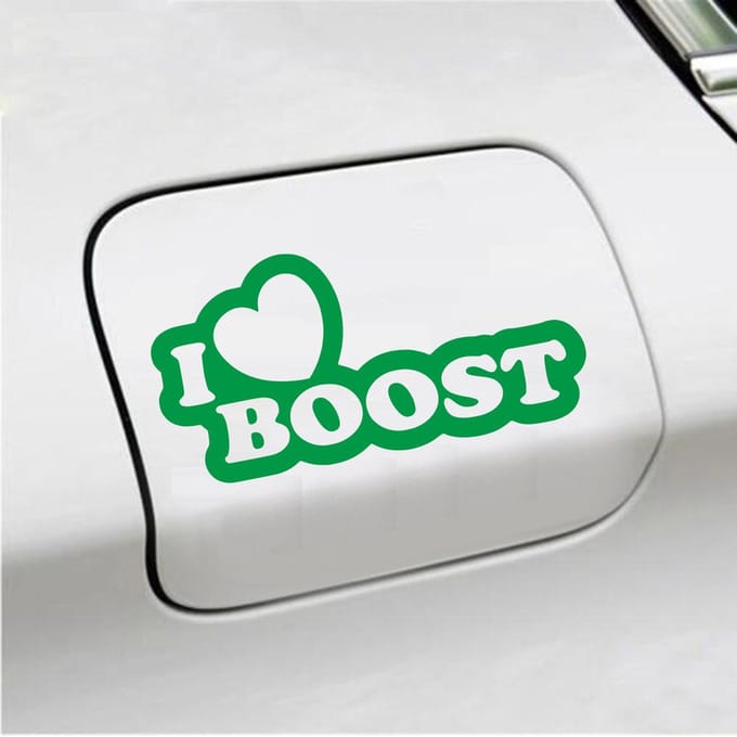 Bumpersticker - I Love Boost - 10 X 20 - Groen