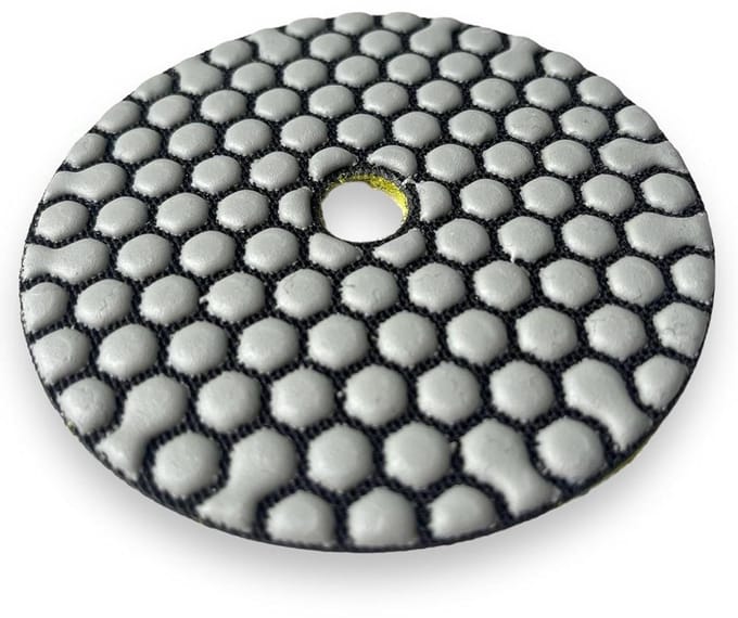 Diamant polijstpad - Schuurschijf steen - Tegels afwerken - Honingraatstructuur - Korrel 100 - Geel