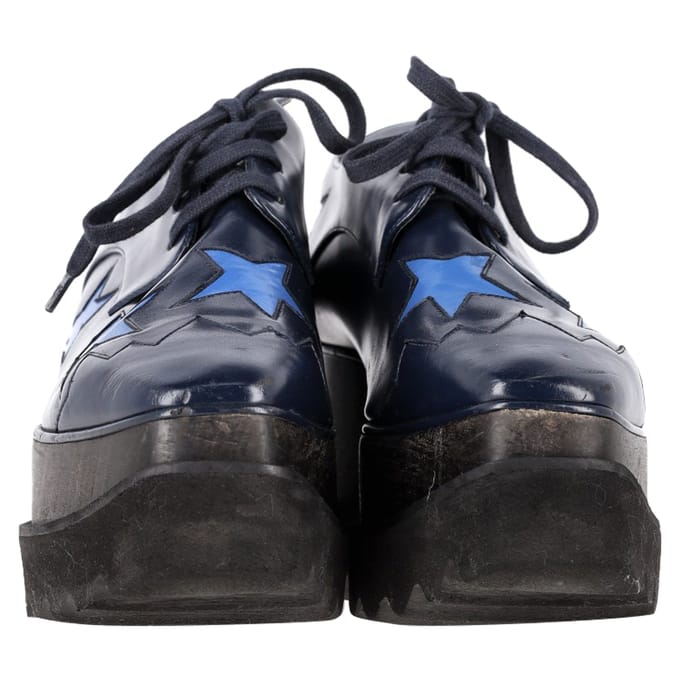 Stella McCartney Elyse platform derby schoenen in marineblauw leer