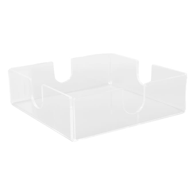 Acryl Servethouder Vierkant Elegant Transparant Tafelmodel Tissue Dispenser voor Keuken Restaurant Bar white