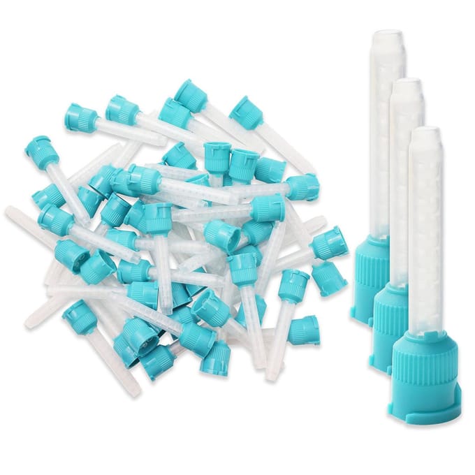 50 Pièces Embouts de Mélange pour Empreintes Dentaires Jetables Matériau Silicone Vert Usage Laboratoire blue
