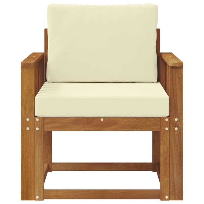 vidaXL - Buitensofa - Massief - Acacia - Hout - en - Polyester - Naturel