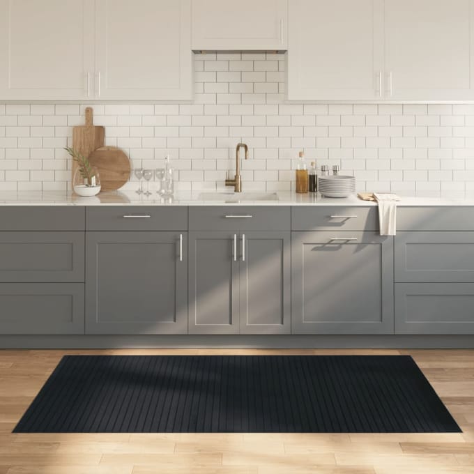 vidaXL - Vloerkleed - rechthoekig - 100x200 - cm - bamboe - grijs