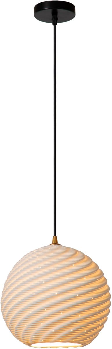 Lucide BINA - Hanglamp - Ø 25 cm - 1xE27 - Wit - Japandi