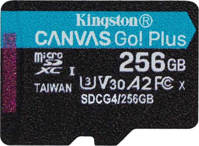 Kingston Canvas Go Plus microSDXC Geheugenkaart Android A2, 256Gb, Klasse 10 / UHS-1 U3 SDCG4/256GBSP