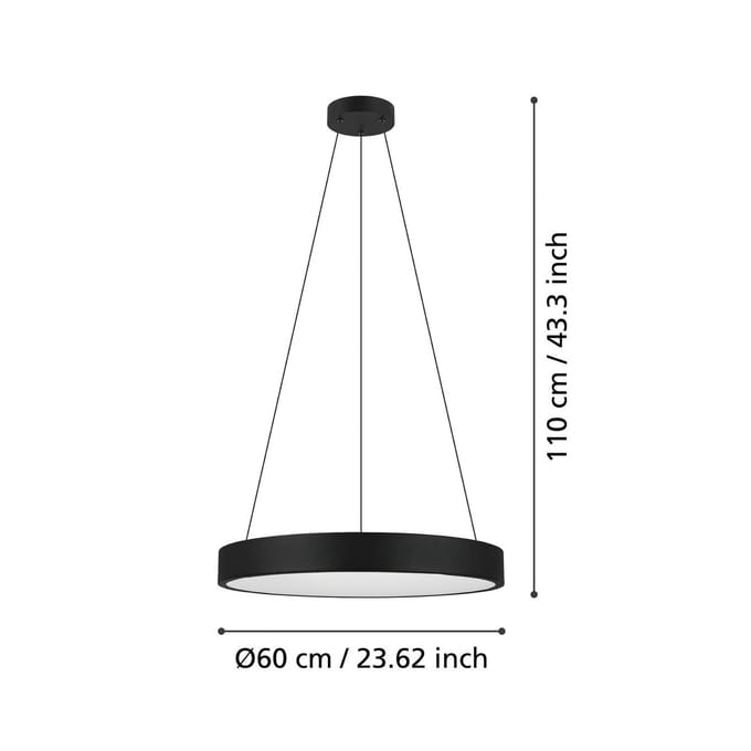 EGLO connect.z Marghera-Z Smart Hanglamp - Ø 60 cm - Zwart/Wit - Instelbaar RGB & wit licht - Dimbaar - Zigbee