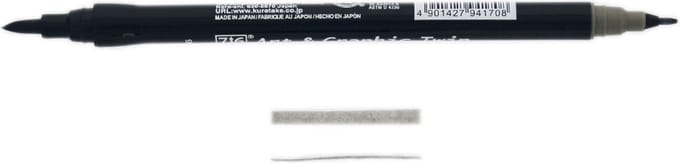 ZIG Art & Graphic Twin Tip brush marker - Green Gray