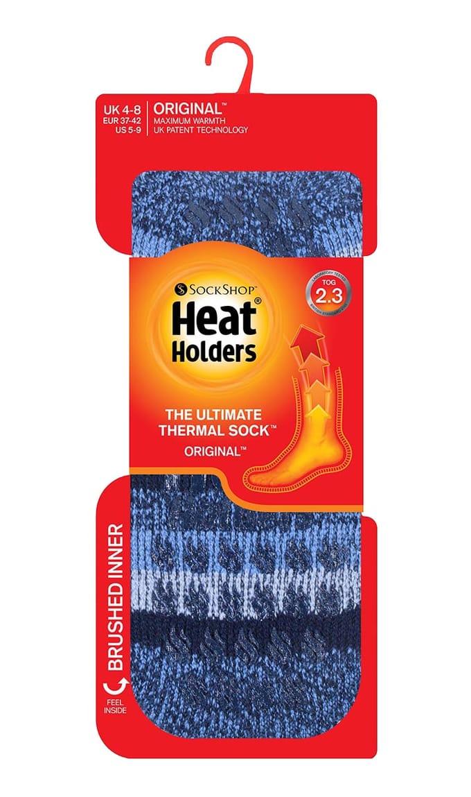 Heat Holders - Thermosokken voor dames met handgrepen - Navy Stripe (Juniper)