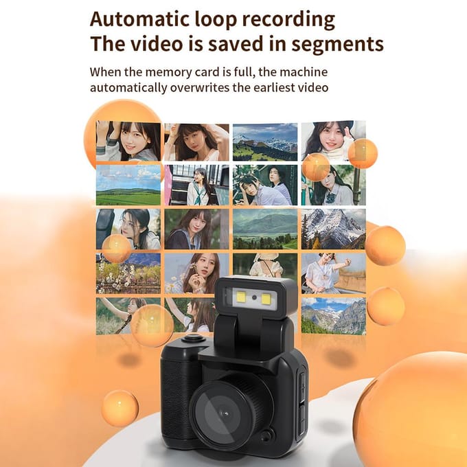 1080P Mini Digitale Camera Digitale Videocamera met 1,44 Inch Scherm 90 graden Draaibare Flitser Ingebouwde 6