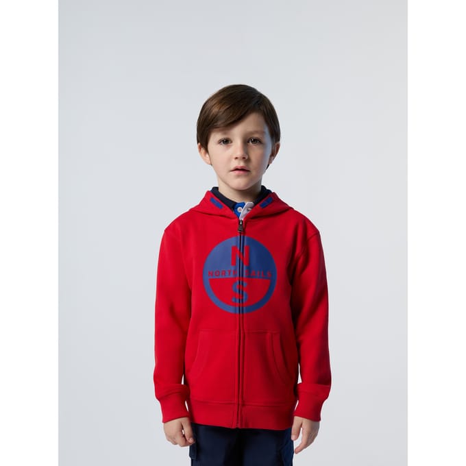 North Sails Hoodie Rits met maxi-logo