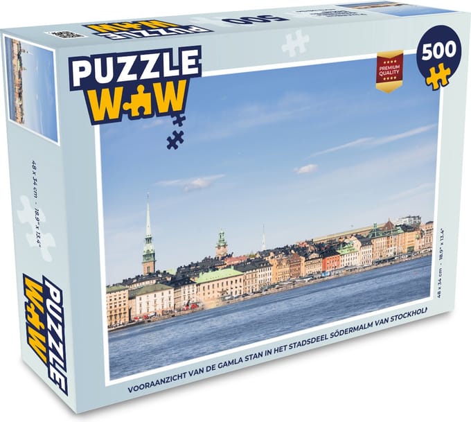 Puzzel Vooraanzicht van de Gamla Stan in het stadsdeel Södermalm van Stockholm - Legpuzzel - Puzzel 500 stukjes