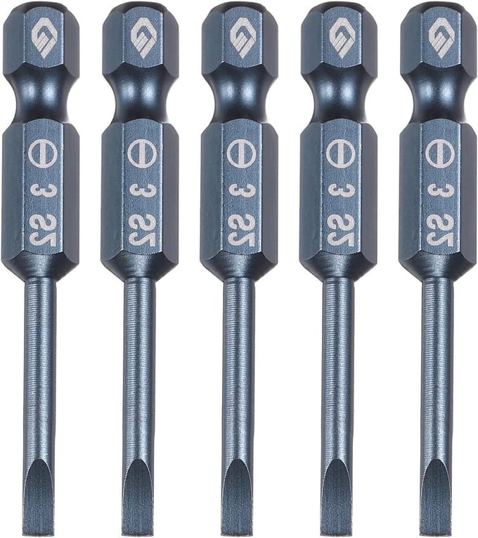5 Stuks Magnetische Sleufschroevendraaier Bits 3mm S2 Staal Plat Hoofd 1/4" Hex Shank 50mm voor Schroeven en Klussen