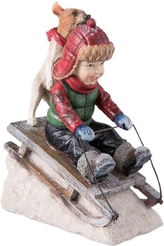 Kind & hond op slee 20 x 15 cm | 6PR2275 | Clayre & Eef