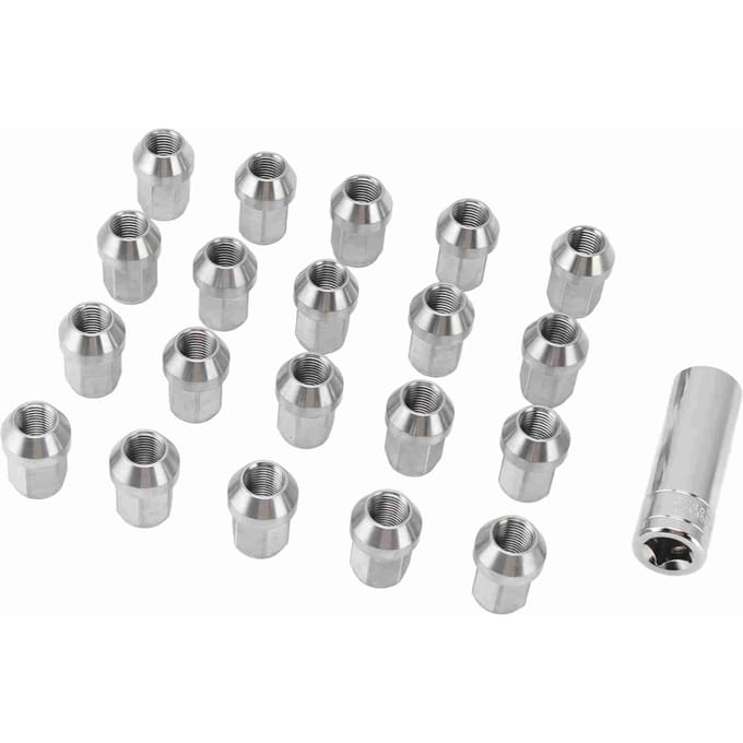 20 STUKS M14x1.5 Wielmoeren met Huls 19mm Plattegrond Roestvrij Staal 35mm Vervanging Voor Mazda gray