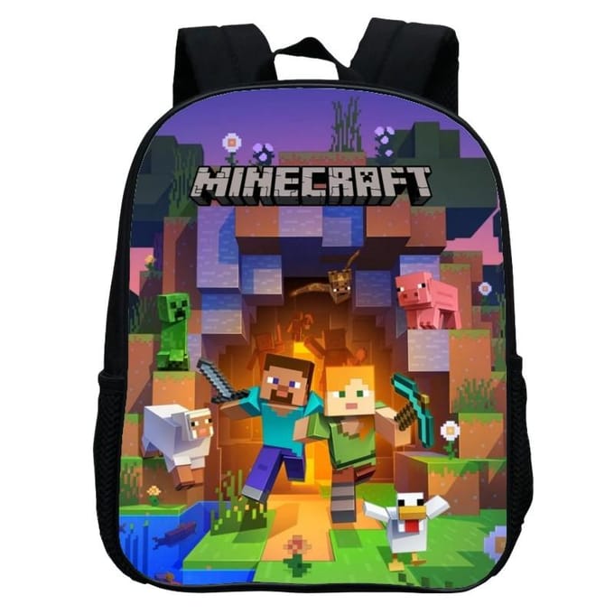 Bedrukte Kleuterschooltas, Cartoon Minecraft 12-Inch Rugzak, Licht En Casual 12inch backpack
