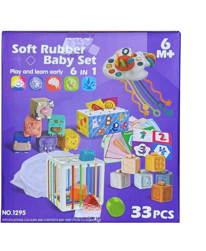 Montessori 6 in 1 Speelgoeddoos – Educatief & Sensorisch Speelplezier voor Baby's en Peuters