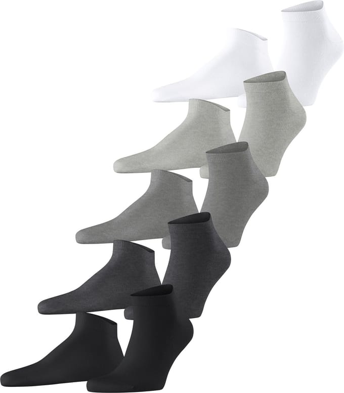 Esprit Solid-Mix 5-Pack duurzaam organisch katoen multipack sneakersokken heren veelkleurig - Maat 40-46