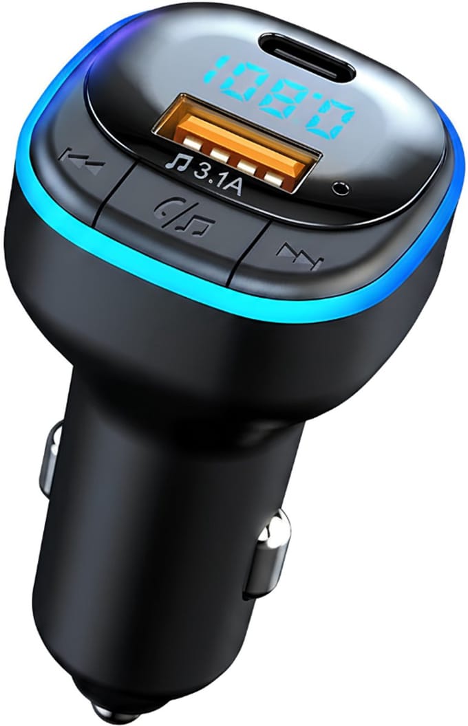 AHD® Bluetooth Receiver - FM Transmitter - FM Transmitter Bluetooth - FM-transmitters - Zwart - 13cm x 8cm x 5cm