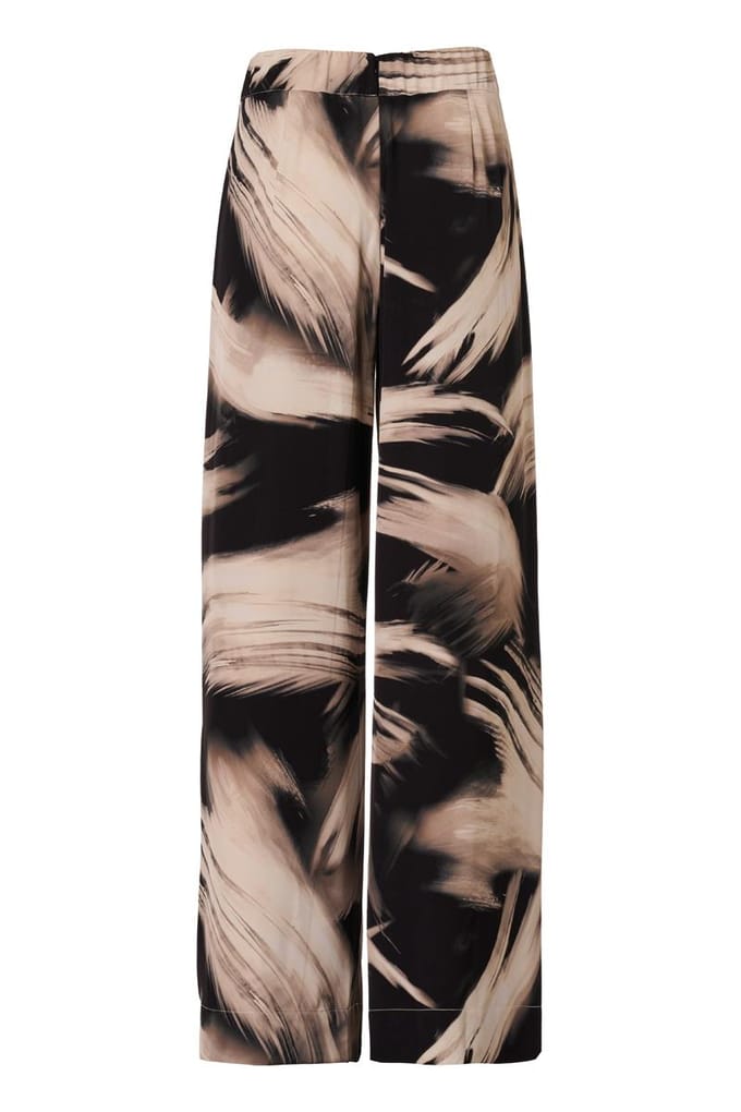 Aiden Print Broek Zwart / Off White