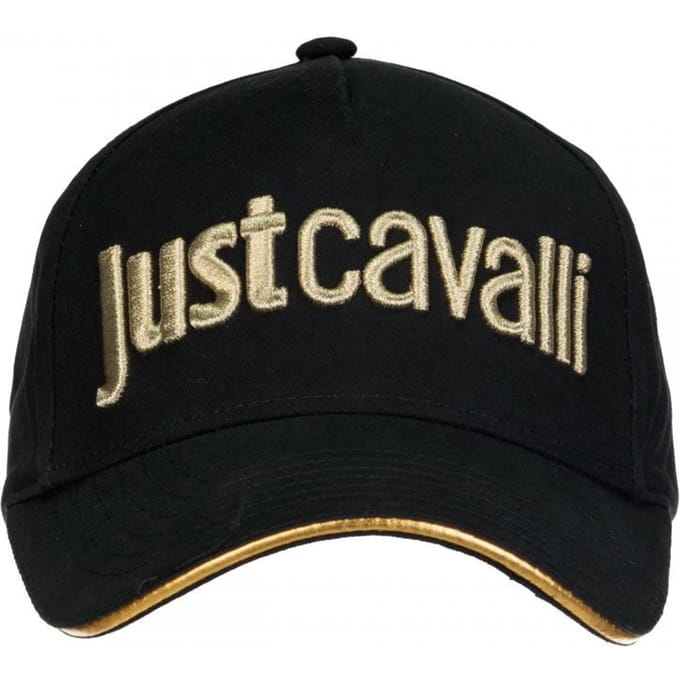 Casquette de baseball de luxe Just Cavalli noir/or beige