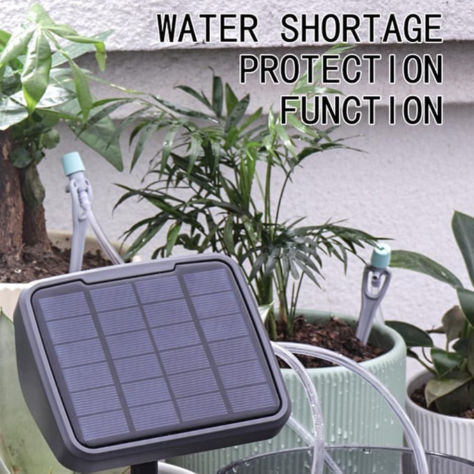 Système d'irrigation solaire Kits d'irrigation goutte à goutte automatiques avec 15 goutteurs Dispositif d'arrosage pour Type B gray
