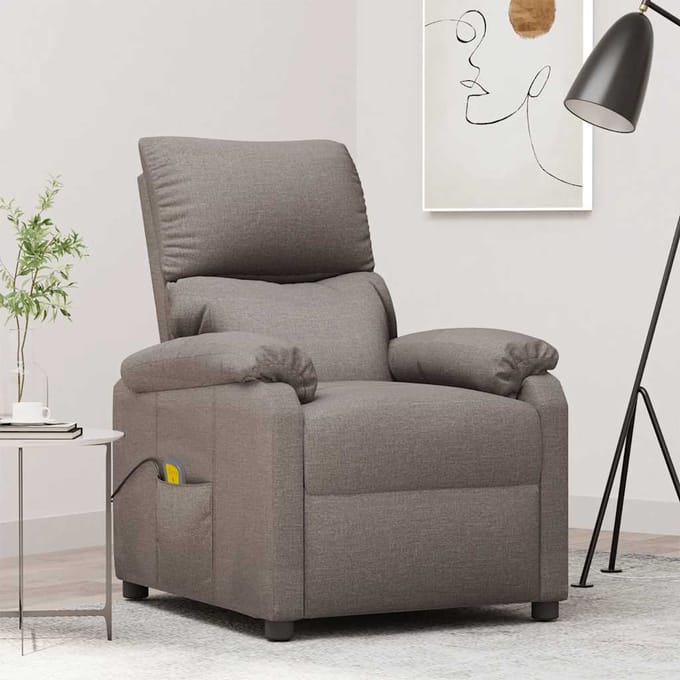 vidaXL - Massagestoel - stof - taupe