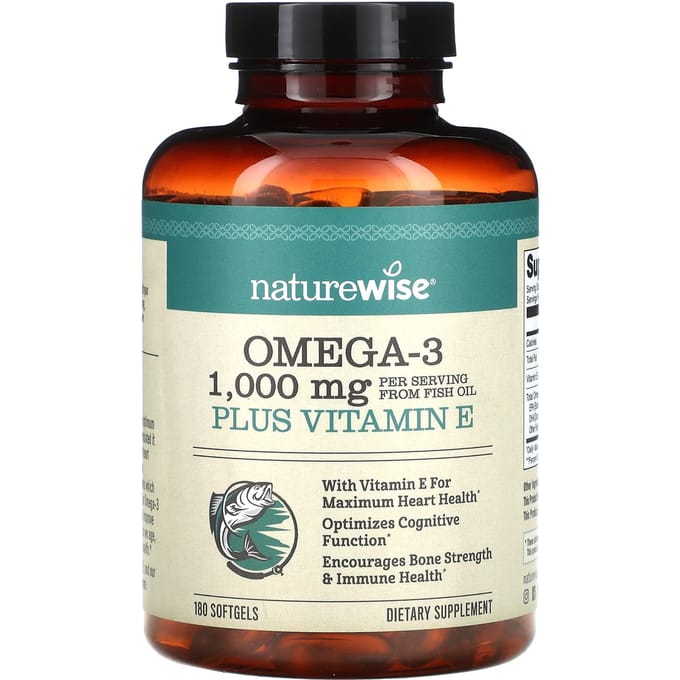 Omega 3 Plus Vitamine E, 180 Softgels