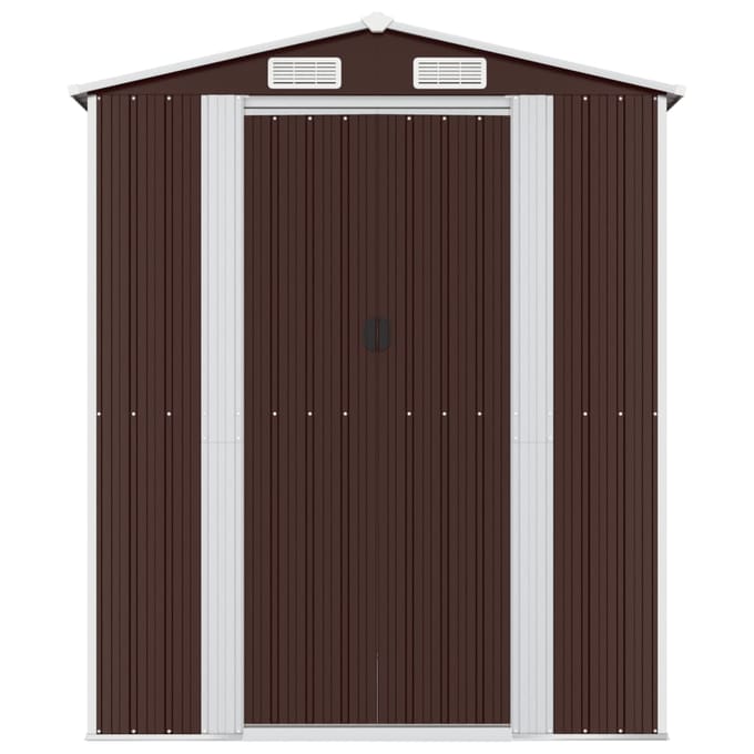 vidaXL - Tuinschuur - 192x855x223 - cm - gegalvaniseerd - staal - donkerbruin