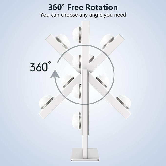 USB-aangedreven Verstelbare Helderheid High-definition LED Make-upspiegel met Lampjes wit
