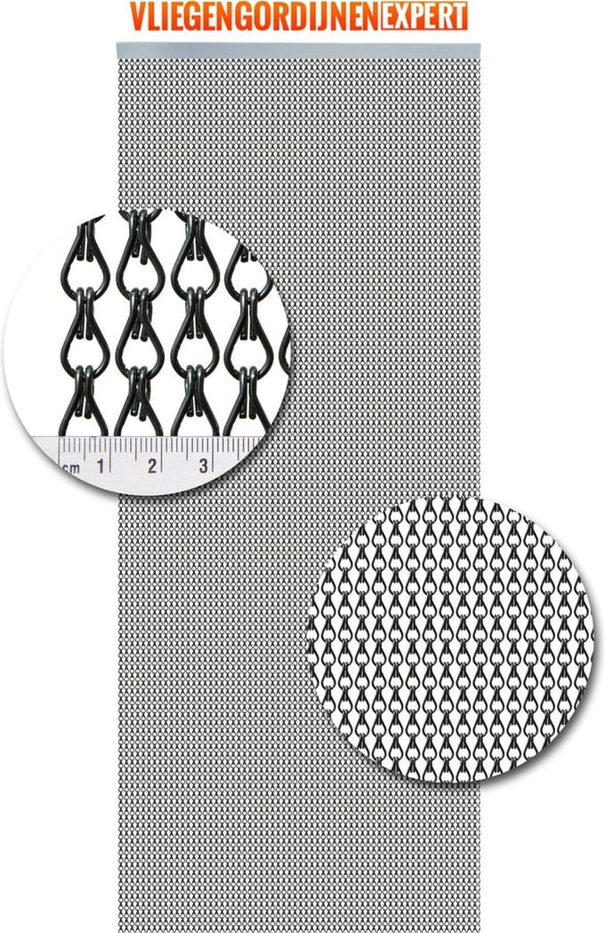 Vliegengordijn Aluminium Antraciet - 100cm x 240cm
